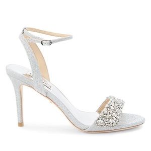 $275 Badgley Mischka Size 9 Jen Ankle Strap Crystal Sandal Pumps NWT